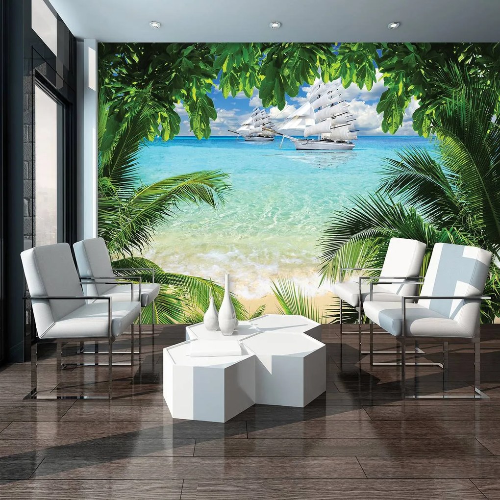 Fototapet - Corabie pe ocean (254x184 cm)