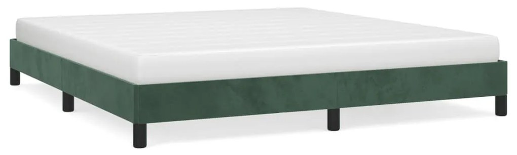 346991 vidaXL Cadru de pat, verde închis, 180 x 200 cm, catifea