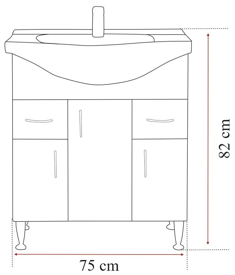 Mobilier complet de baie Bianca Prime 75, alb lucios