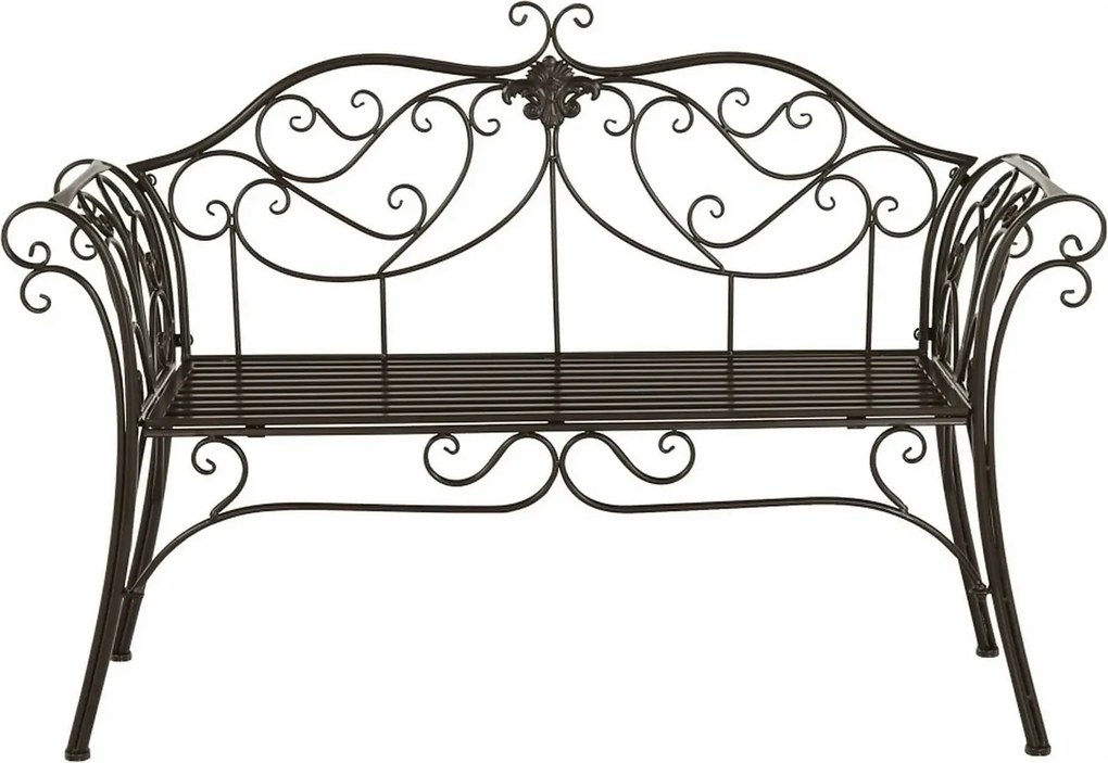 Banca gradina ETELIA, maro, metal, 131x49x89 cm
