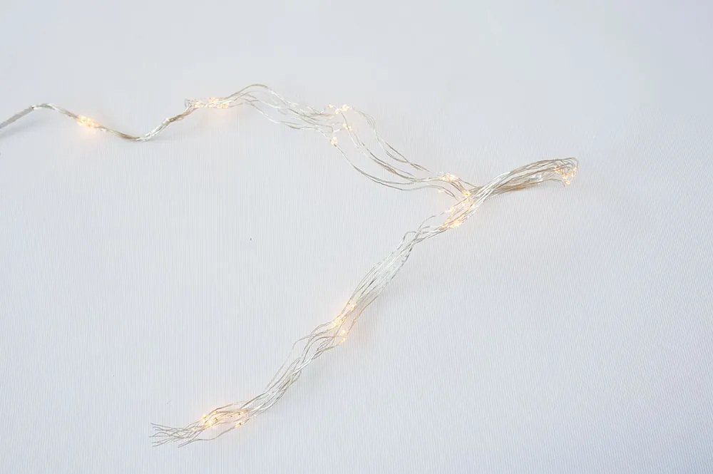 Lumini decorative de Crăciun - fire, 64 LED-uri, alb cald