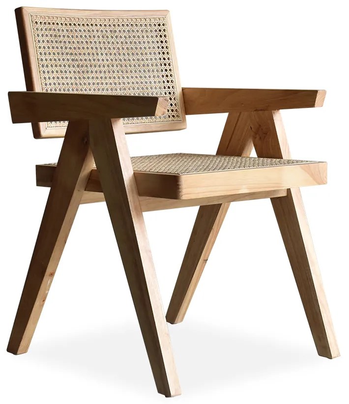 Scaun de bucatarie aspect lemn cu cotiera in stil japandi - 1 buc. Deprimo 77133316638 by Deprimo