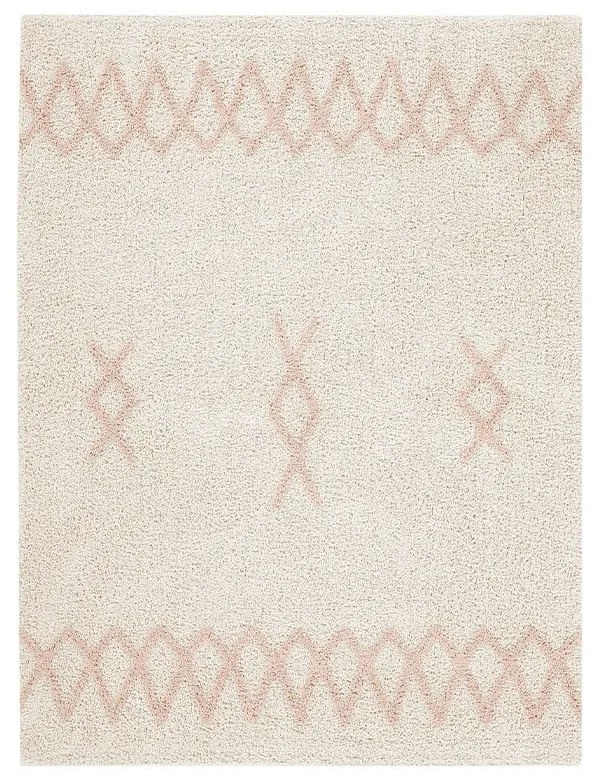 Covor roz/crem lavabil/țesut manual din bumbac 120x160 cm Atlas Natural – Lorena Canals