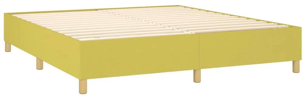 Pat box spring cu saltea, verde deschis, 180x200 cm, textil Lysegronn, 180 x 200 cm, Design cu nasturi
