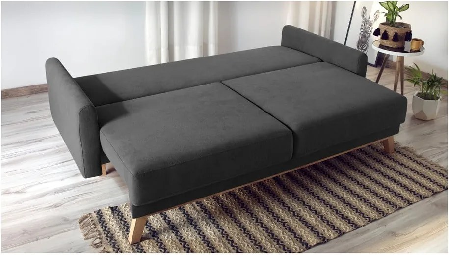 Canapea extensibilă Bobochic Paris Balio, gri închis