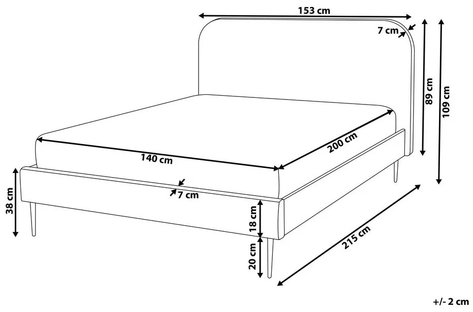 Pat matrimonial 140 cm Faris (gri) (cu somieră). 1078926