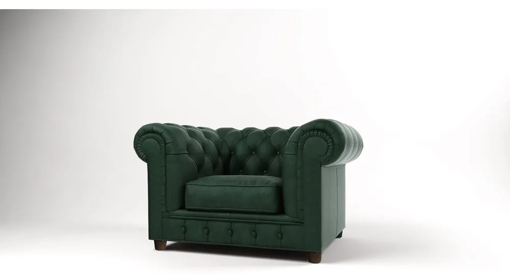 Fotoliu verde închis cu tapițerie din catifea Cambridge – Ropez