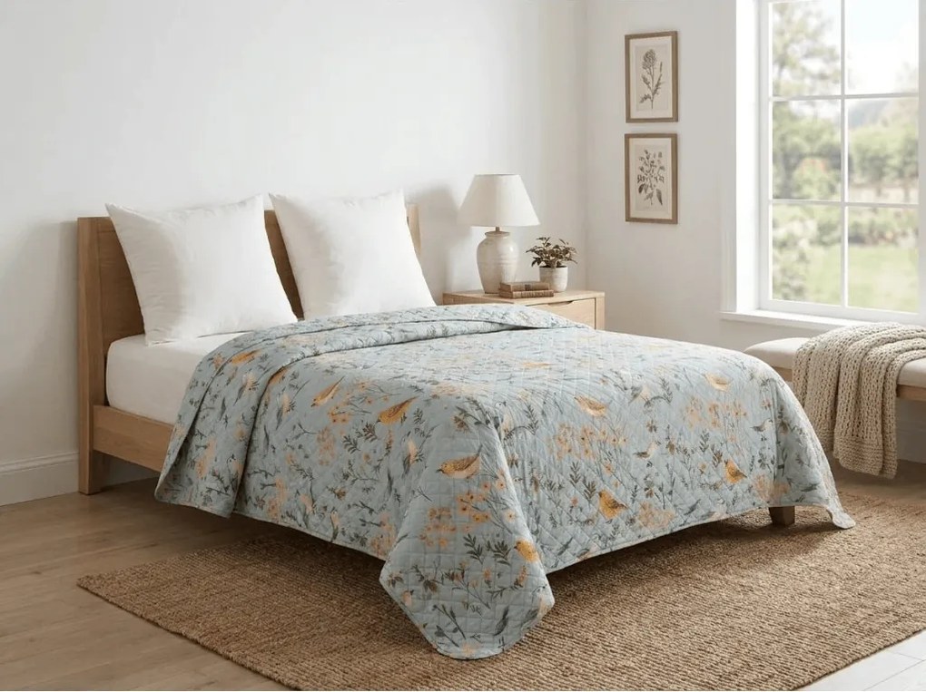 Cuvertura de pat SPRING BIRDS, colorata Dimensiune: 220 x 240 cm