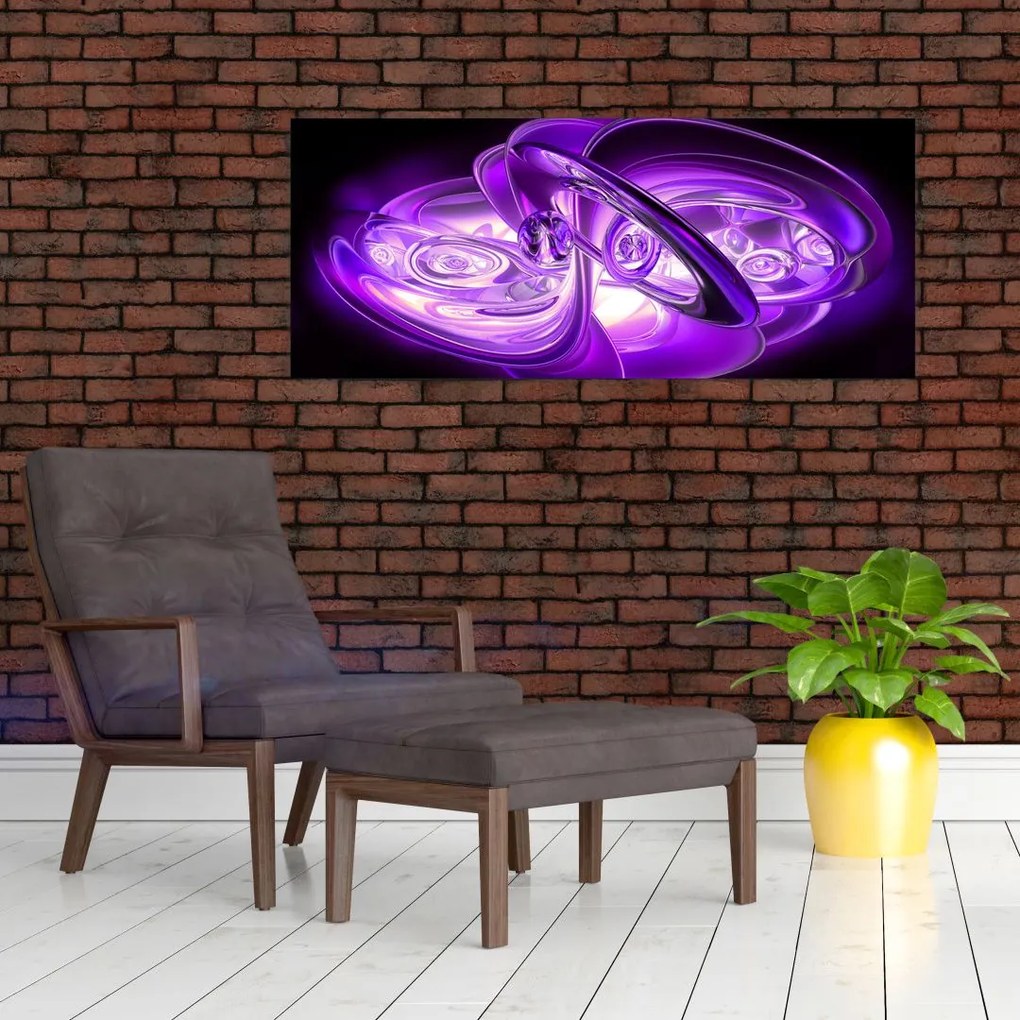 Tabloul fractalilor în violet (120x50 cm)