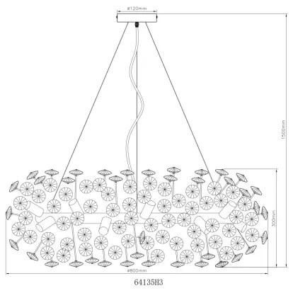 Lustră LED de cristal pe cablu Globo 64135H3 KATRINA 20xG9/3,5W/230V