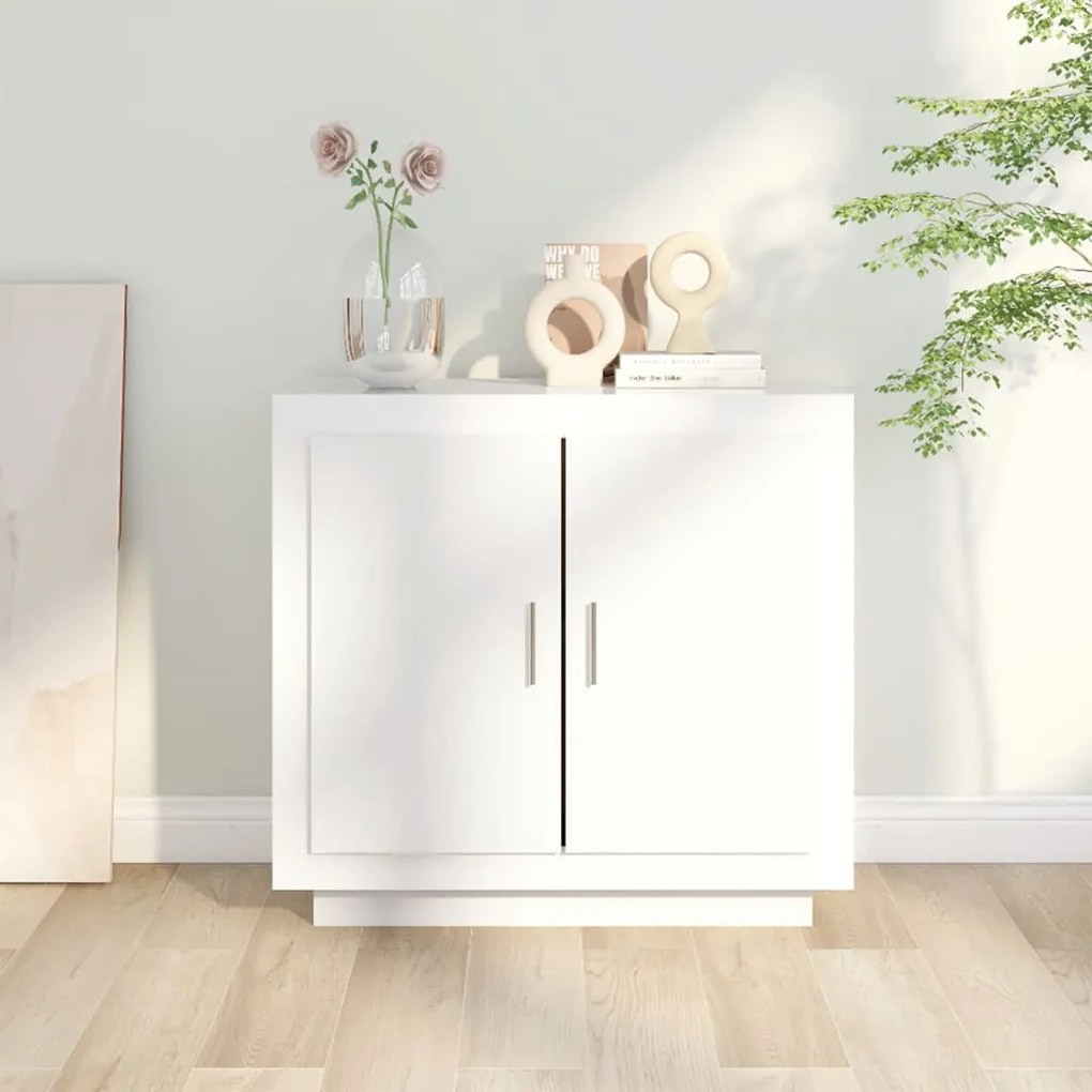 Servanta, alb, 80x40x75 cm, lemn prelucrat 1, Alb