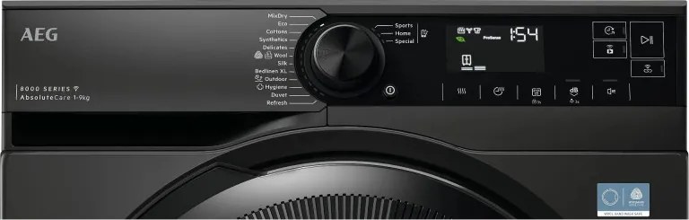 Uscător de rufe AEG TR8394CDE, clasa C, 118 l, 9 kg, afișaj LED, AbsoluteCare, MixDry, Wi-Fi, negru