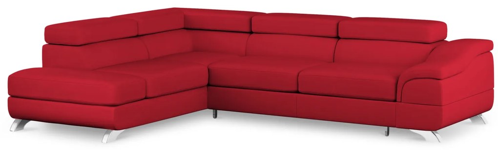 Coltar extensibil Onyx, colt pe partea stanga cu tapiterie din piele ecologica, rosu
