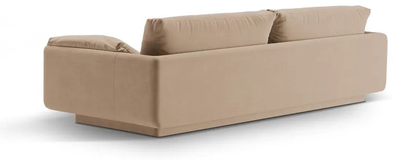 Canapea bej cu tapițerie din catifea 250 cm Torino – Micadoni