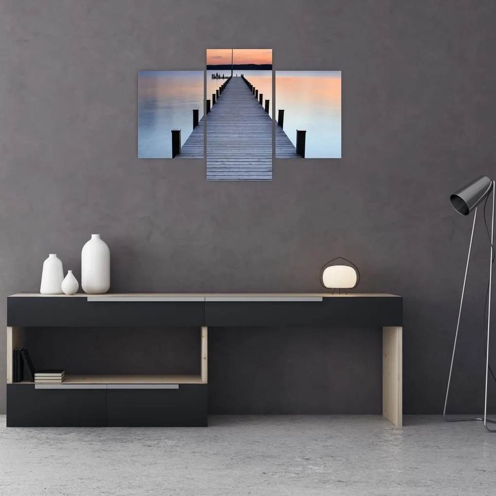 Tablou - Ponton de la Lacul Starnberger, Bavaria, Germania (90x60 cm)