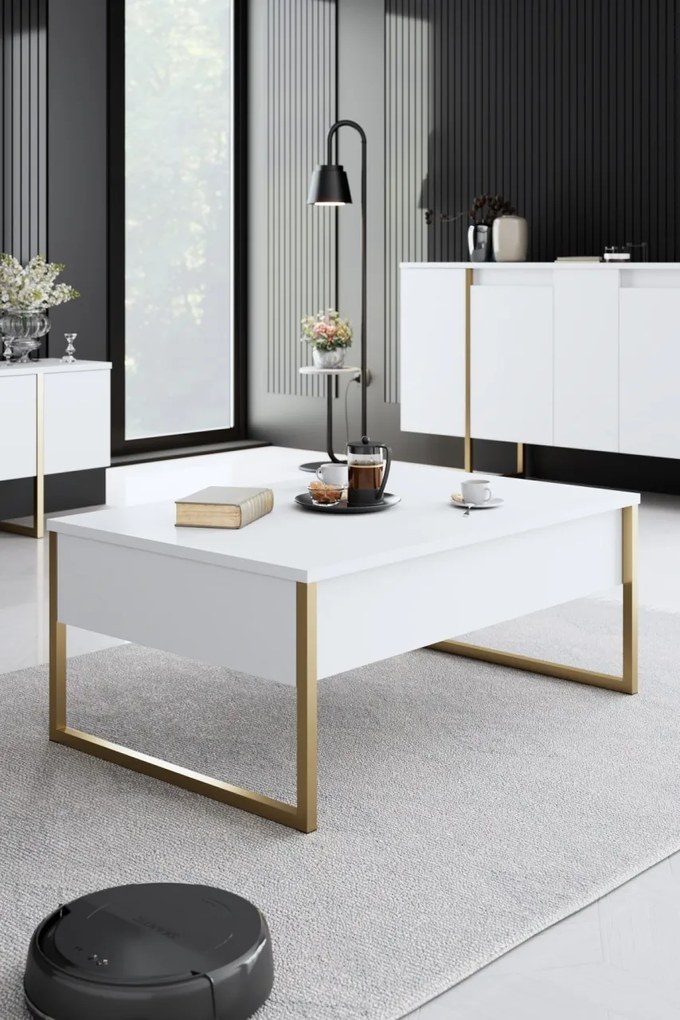 Set mobila sufragerie Luxe Alb 160x35x80 cm