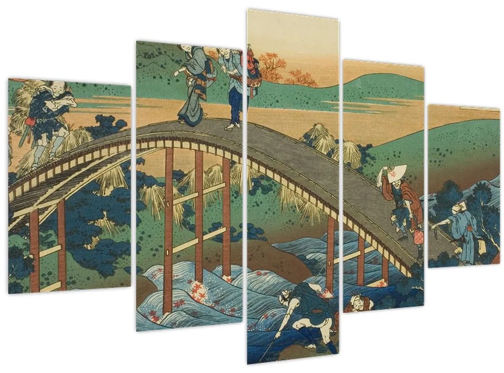 Tablou - Katsushika Hokusai, Ariwara no Narihirafrom the series One Hundred, Poems Explained by the Nurse (Hyakunin isshu uba ga etoki), reproducere (150x105 cm)