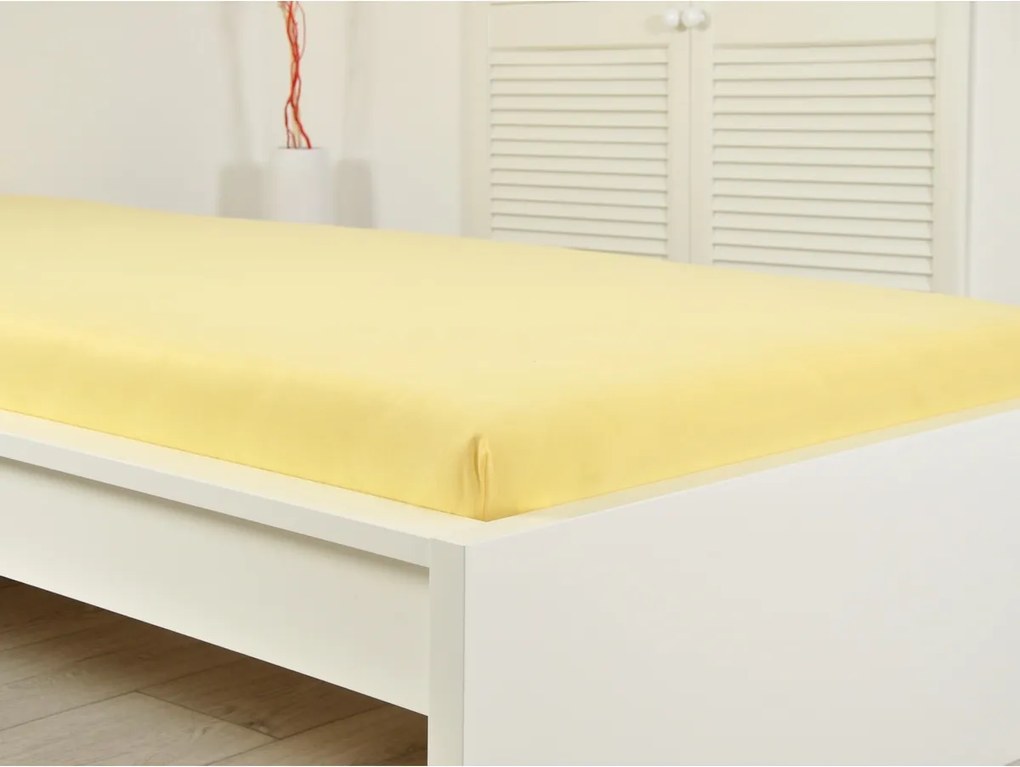 Cearșaf de pat 4Home jersey Ideal galben, 100 x 200 cm