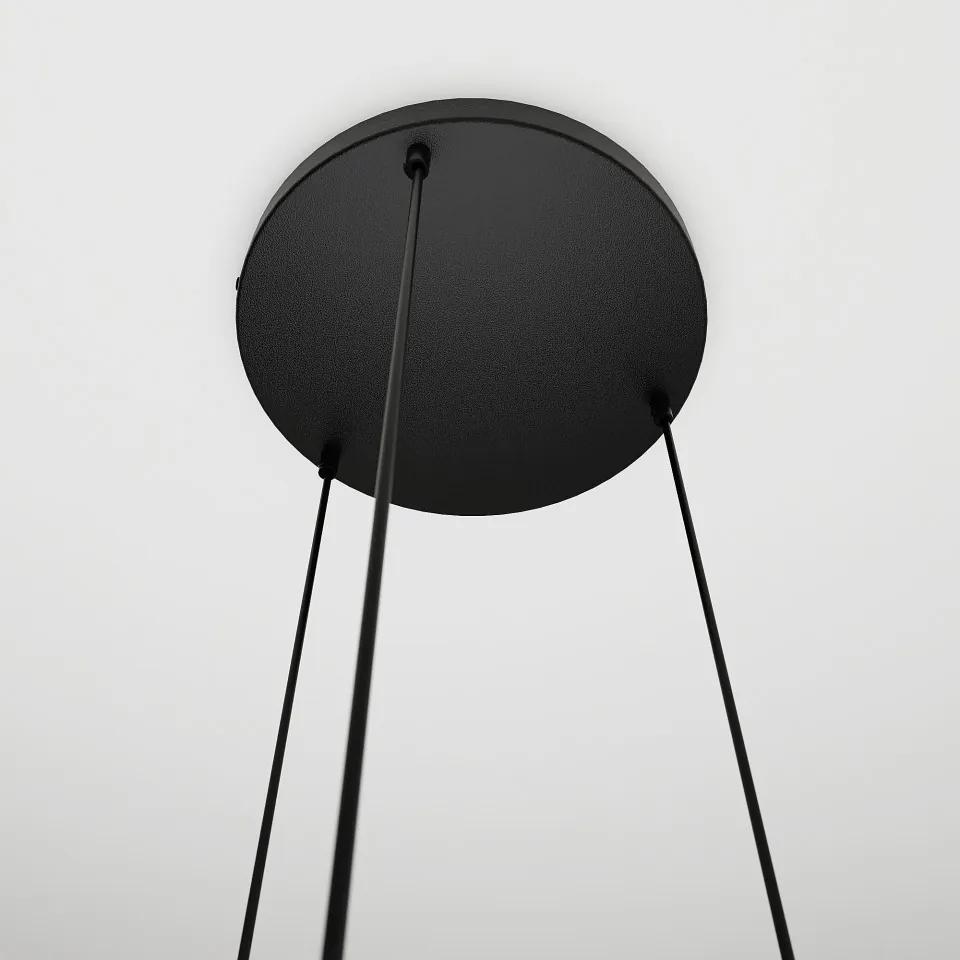 Plafoniera moderna neagra cu 3 pendule din sticla bej Istar
