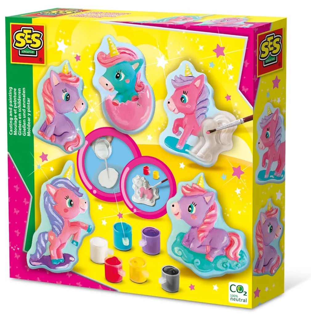 Set creativ pentru copii cu mulaj si pictura - Baby unicorn