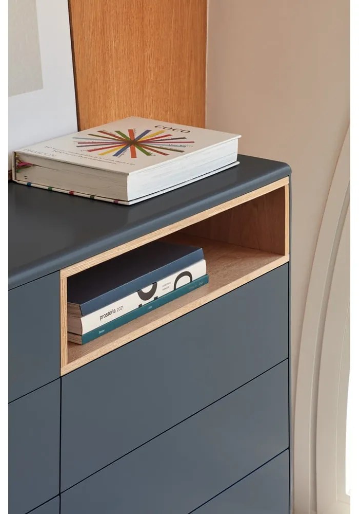 Comodă joasă de culoare gri închis 120x90 cm Corvo - Teulat