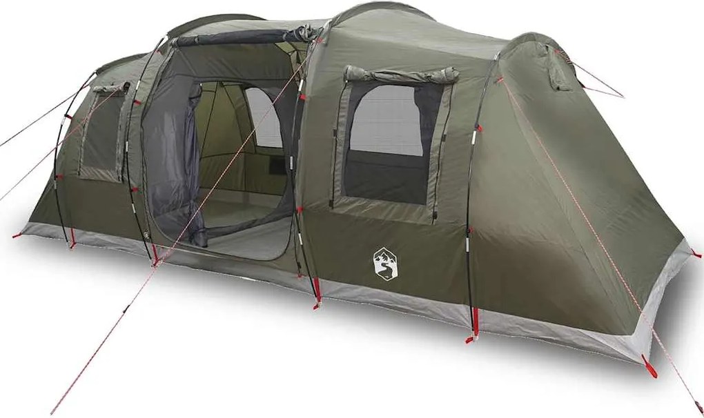 vidaXL Cort camping tunel pentru 4 persoane verde măsliniu impermeabil