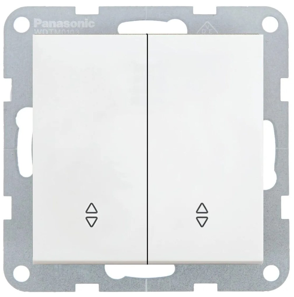 Intrerupator dublu cap scara 10A, IP20, Alb, Panasonic Karre Plus 55