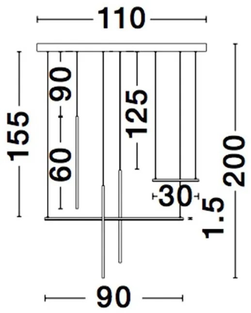 Lustra LED design liniar ELETTRA negru