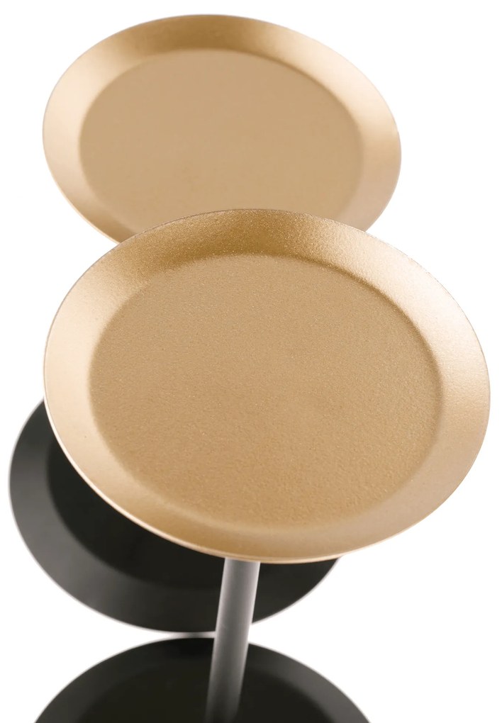 Sfeşnice, set de 3, negru / auriu, metal, CINDRO