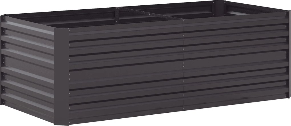 Outsunny Ghiveci pentru plante, jardiniere practică pentru plantare, îngrijire și cultivare, pat ridicat, oțel, gri închis | Aosom Romania