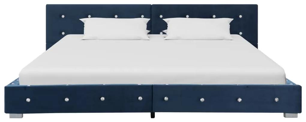 280396 vidaXL Cadru de pat, albastru, 180 x 200 cm, catifea
