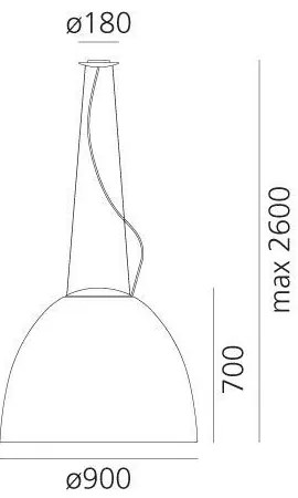 Lustră LED dimabilă pe cablu Artemide A243200 NUR LED/80W/230V 3000K antracit