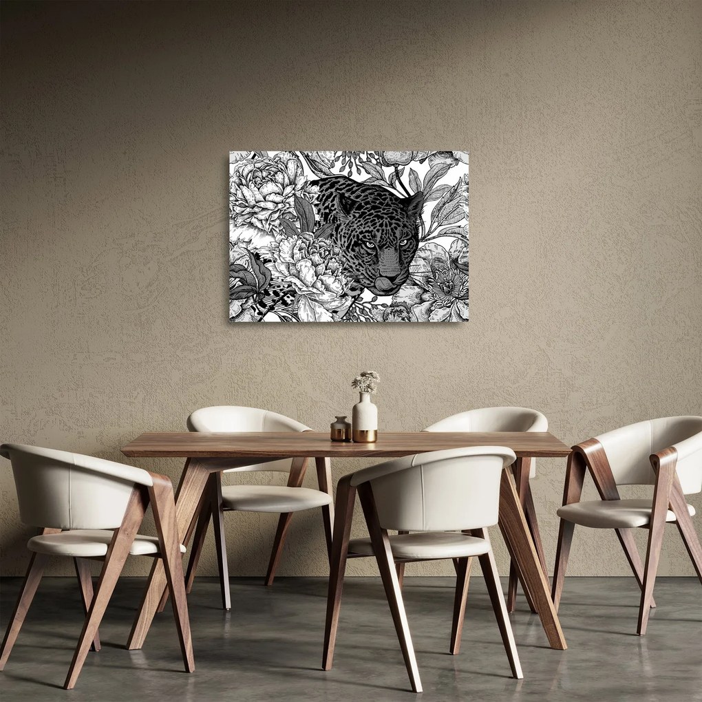 Tablou pe sticlă - Grădină exotică (70x50 cm)