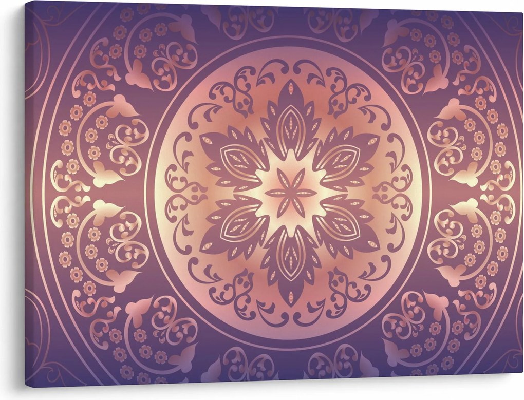 Tablou - Mandala pe gradient violet (70x50 cm)