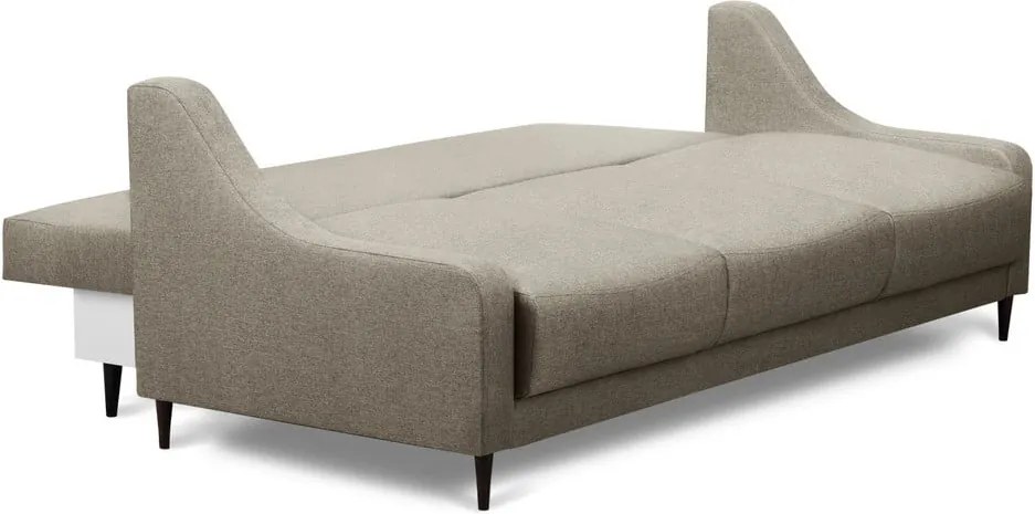 Canapea extensibilă cu spațiu pentru depozitare Mazzini Sofas Ancolie, maro deschis, 215 cm