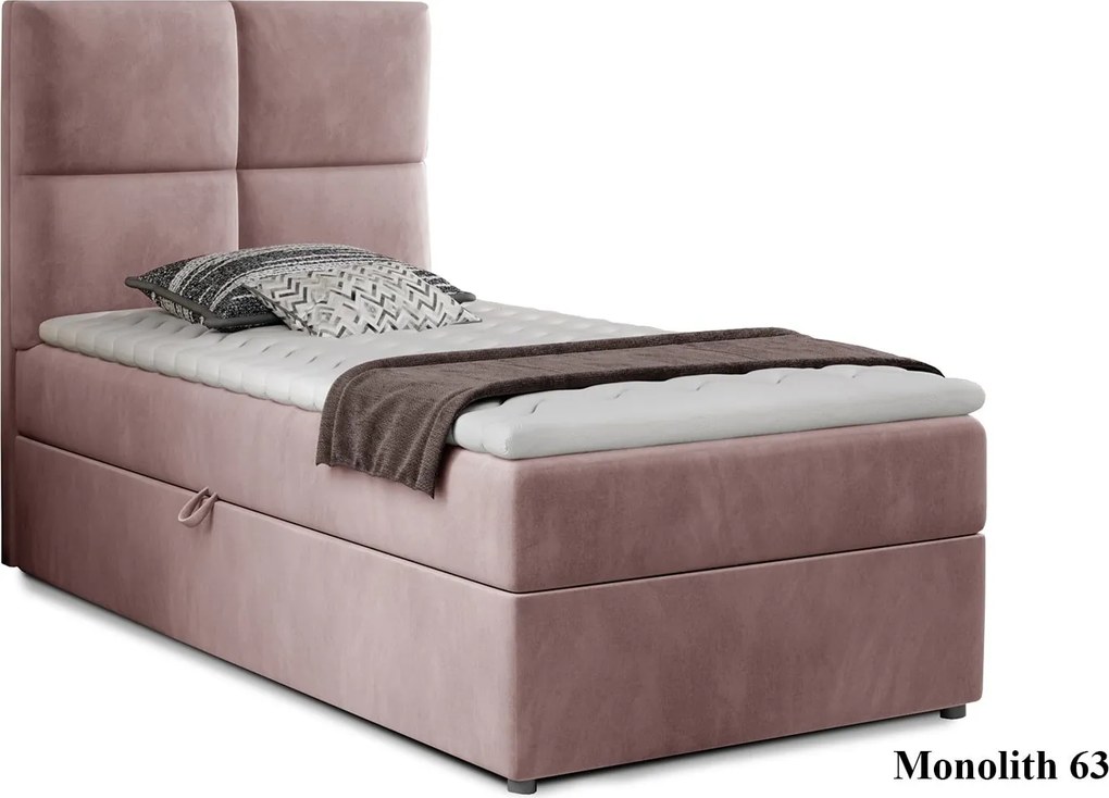 Pat Amarillo 90x200 cu Saltea, Topper, Ladă Depozitare, Personalizabil