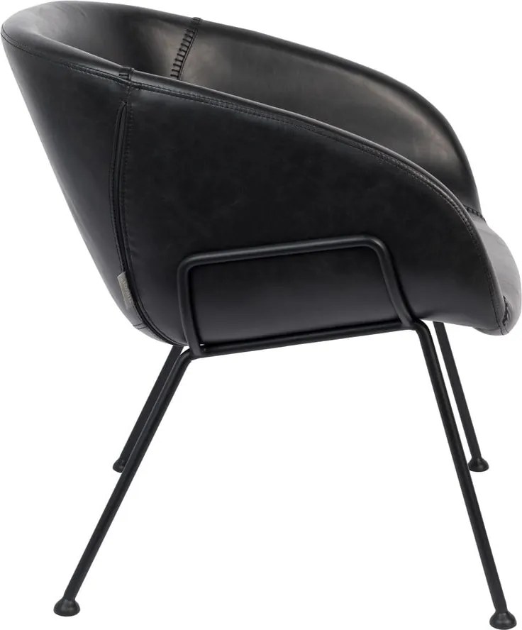 Fotoliu din piele ecologică Zuiver Feston, negru