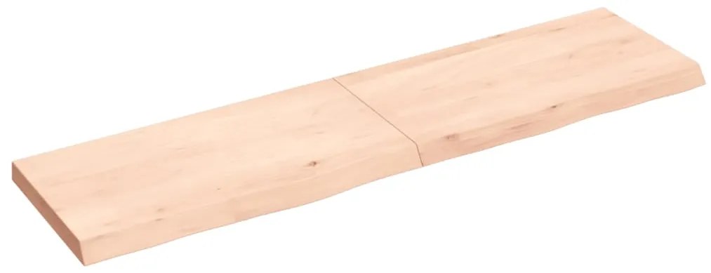 363572 vidaXL Poliță de perete, 120x30x(2-4)cm, lemn masiv de stejar netratat