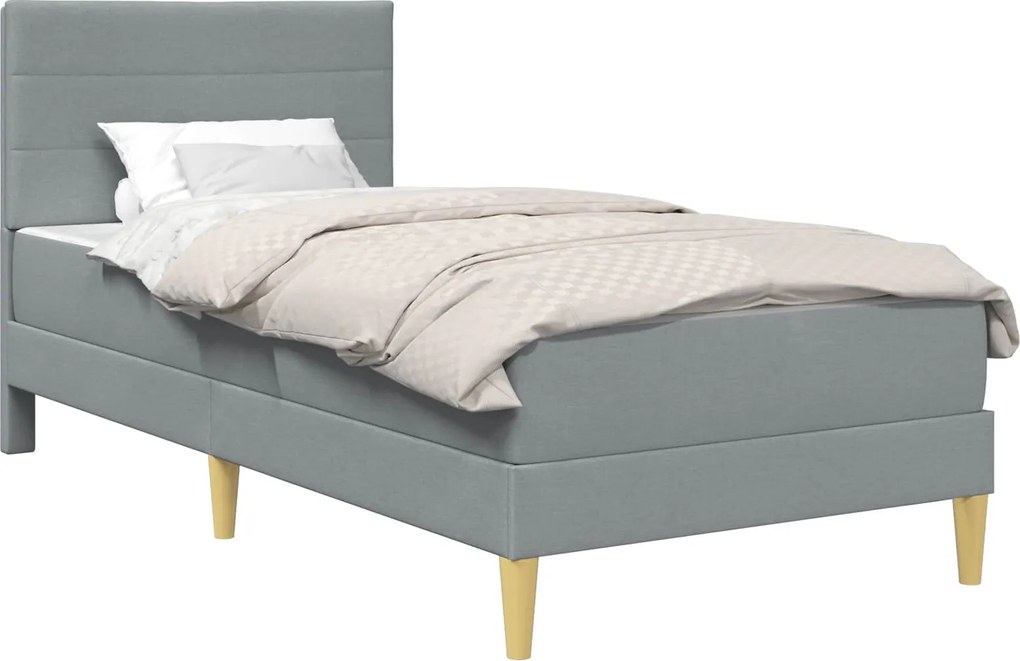 vidaXL Cadru de pat Gri deschis 100 x 200 cm Poliester