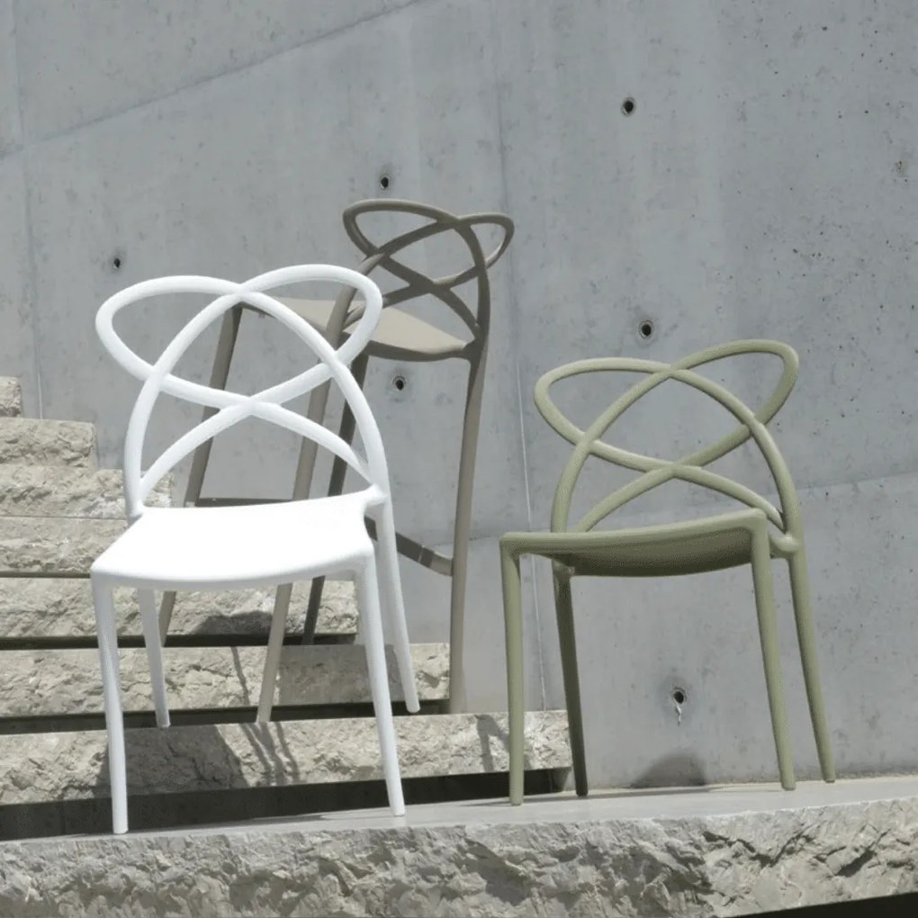 SET 4 SCAUNE BAR INFINITY -POLIPROPILENA-HORECA - BEJ TAUPE