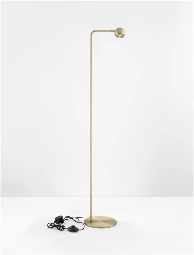 Lampa de podea cu spot LED SFERA aurie
