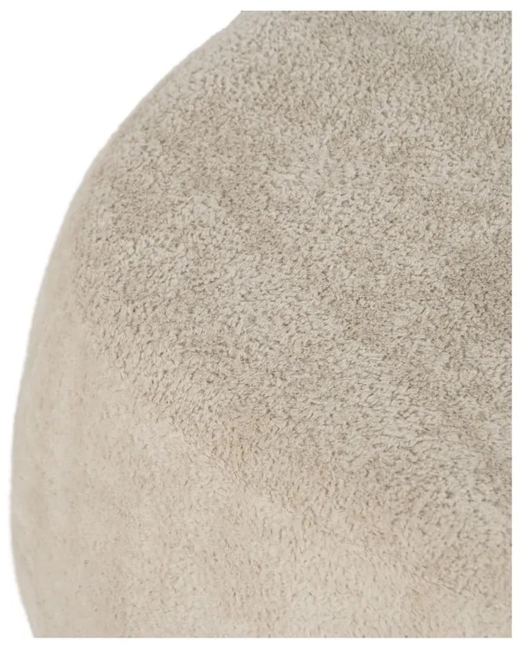 Taburet bej cu tapițerie din țesătură bouclé – Ixia