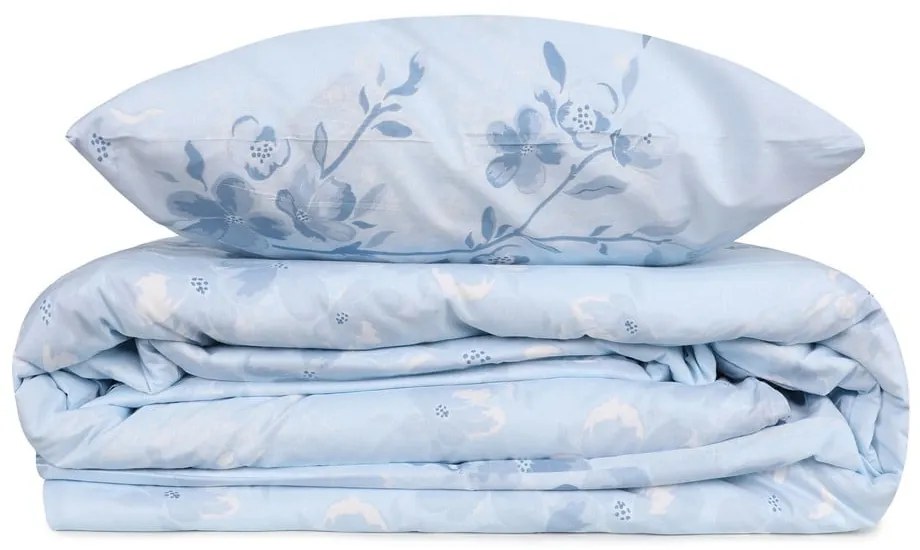 Lenjerie de pat albastru-deschis din bumbac ranforcé pentru pat de o persoană 140x200 cm Elena – Mijolnir
