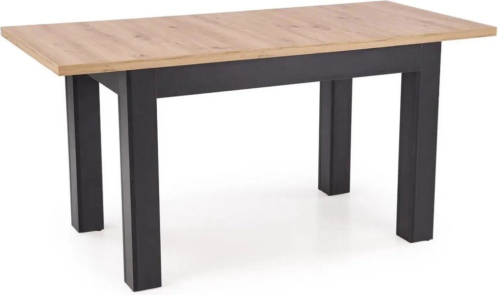 Masa extensibila GIZMO, stejar artisan/negru, PAL laminat, 120/160x75x