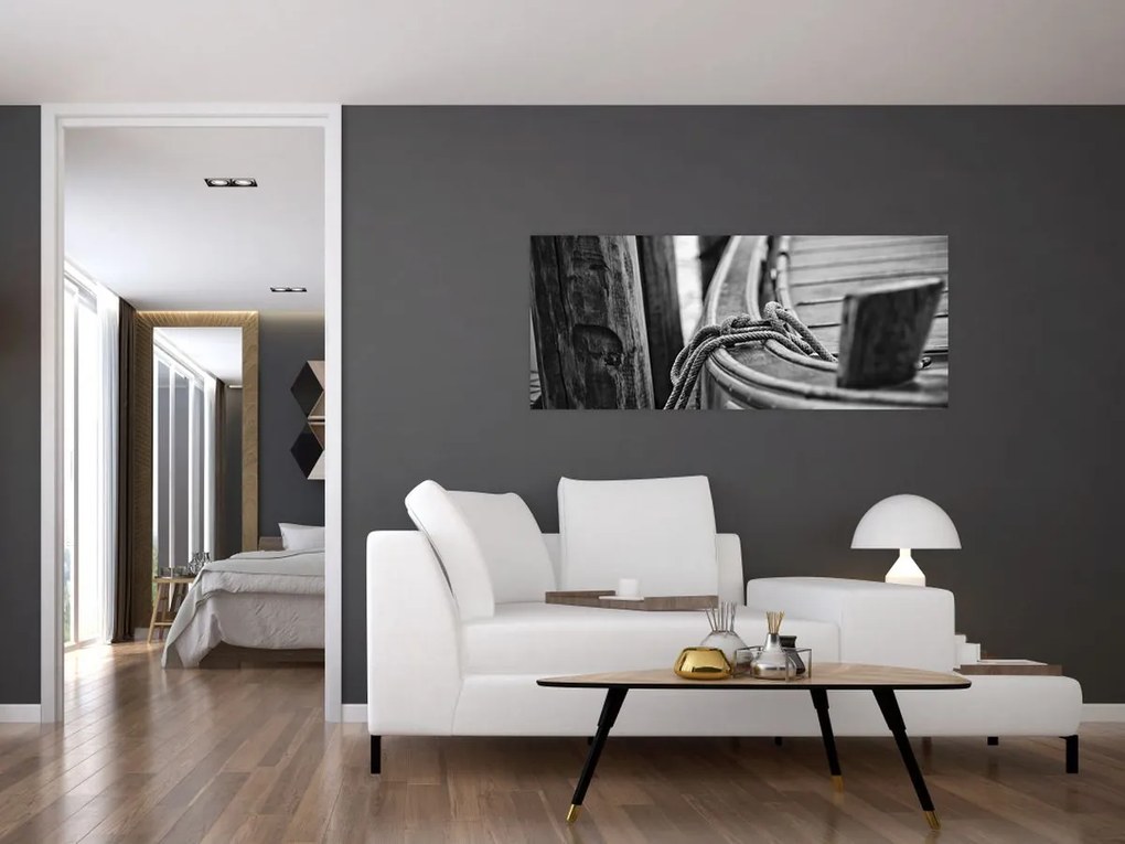 Tablou - O barcă legată (120x50 cm)