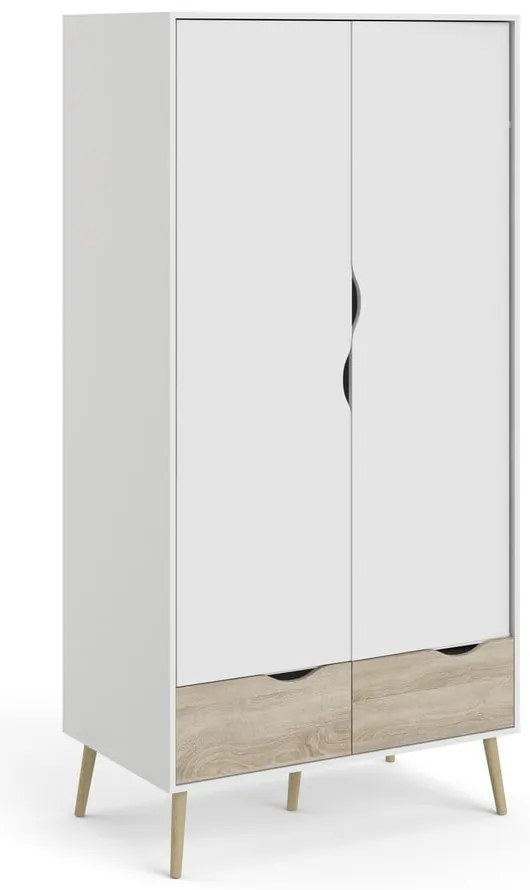 Șifonier Tvilum Oslo, 99x200 cm, alb-natural