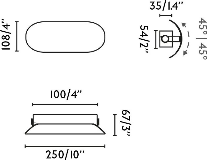 Aplica LED iluminat ambiental NOVO L-25cm negru