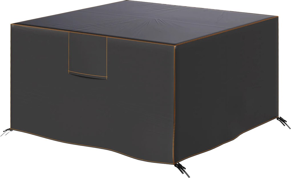 Outsunny Husă de protecție pentru mobilier de grădină rezistentă la iarnă, impermeabilă, anti-UV, material Oxford 420D 125x125x74cm Negru | Aosom Romania