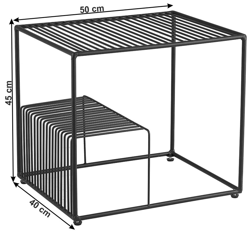 Măsuţă portabilă, negru/metal, WILOV