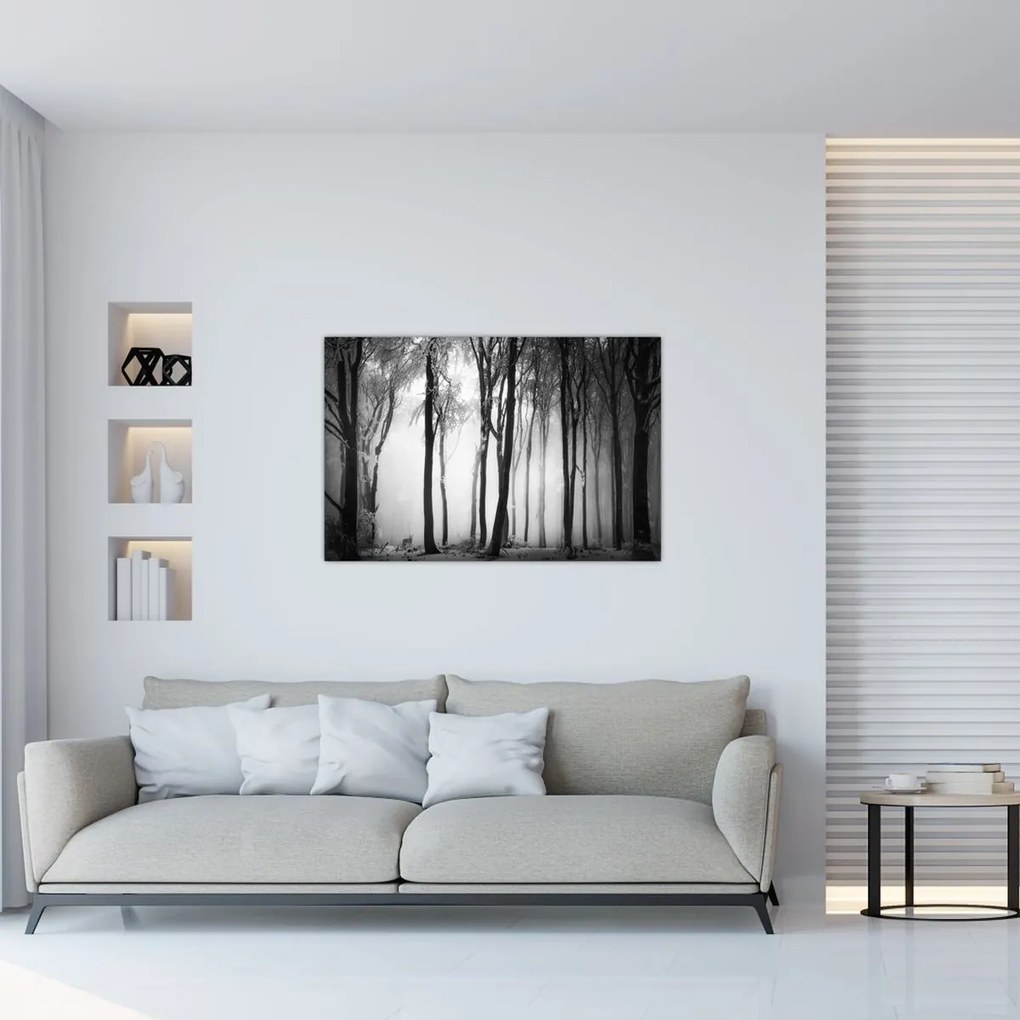 Tablou - Lup în pădurea întunecată (90x60 cm)